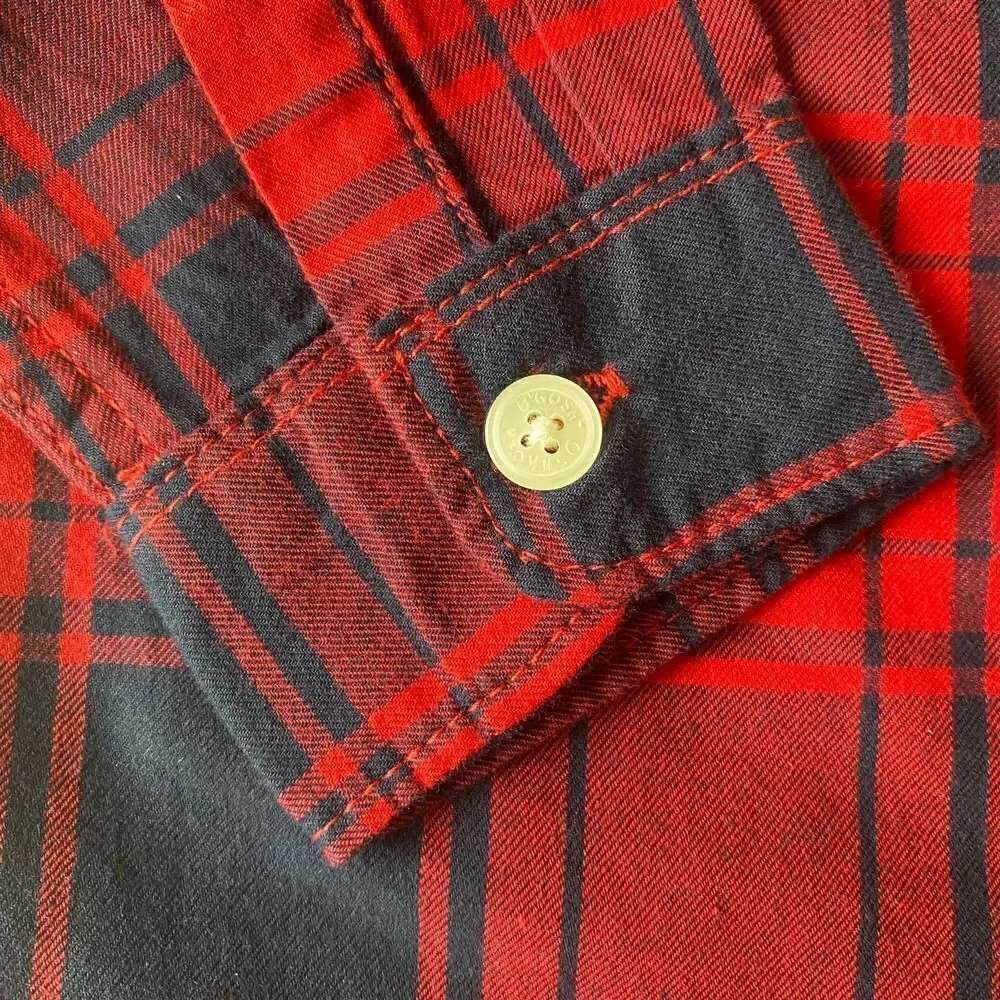 OshKosh B'gosh Plaid Button Up Shirt Red Navy 24 Months